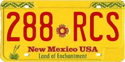 NM license plate 288RCS