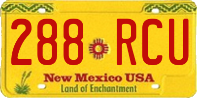 NM license plate 288RCU