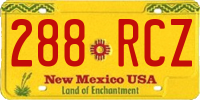 NM license plate 288RCZ