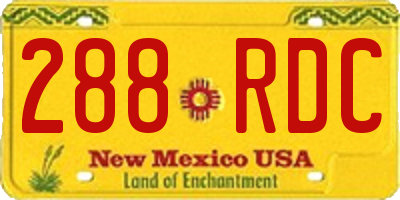 NM license plate 288RDC