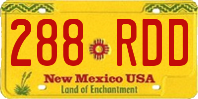 NM license plate 288RDD