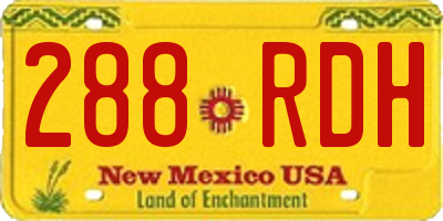 NM license plate 288RDH