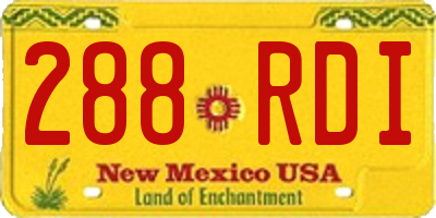 NM license plate 288RDI