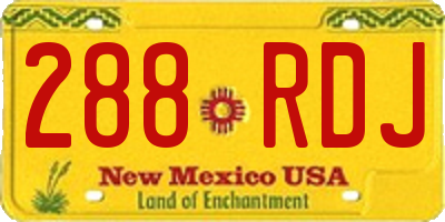 NM license plate 288RDJ