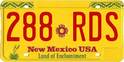NM license plate 288RDS