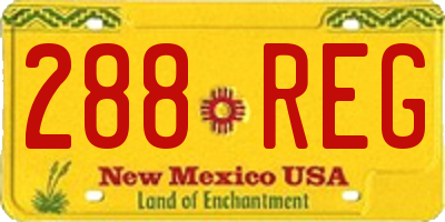 NM license plate 288REG