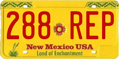 NM license plate 288REP