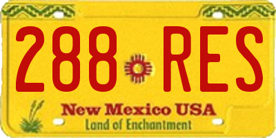NM license plate 288RES