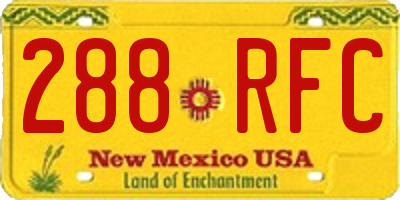 NM license plate 288RFC