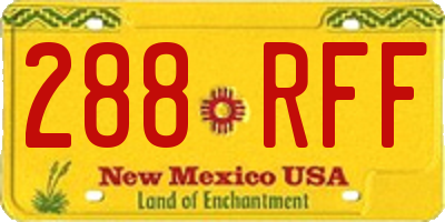 NM license plate 288RFF