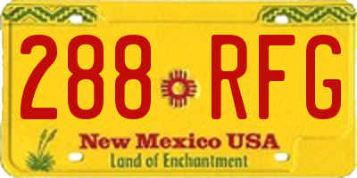NM license plate 288RFG