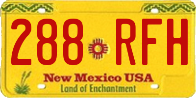 NM license plate 288RFH
