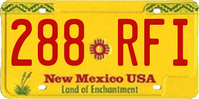 NM license plate 288RFI