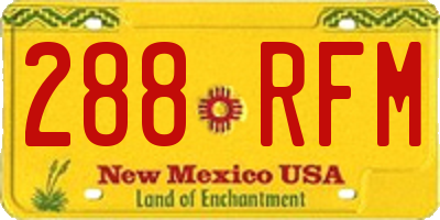 NM license plate 288RFM