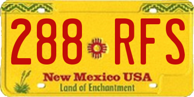 NM license plate 288RFS