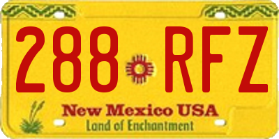 NM license plate 288RFZ