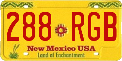 NM license plate 288RGB