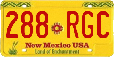 NM license plate 288RGC