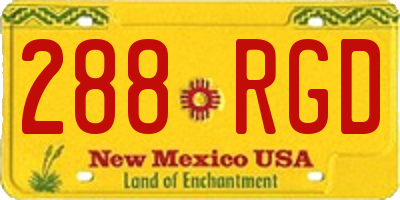 NM license plate 288RGD