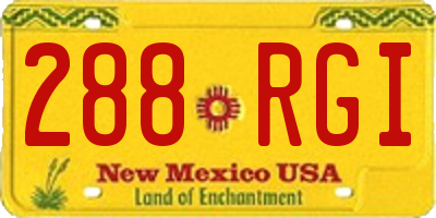 NM license plate 288RGI