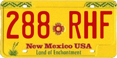 NM license plate 288RHF