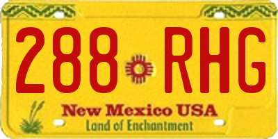 NM license plate 288RHG