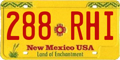 NM license plate 288RHI