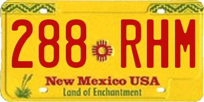 NM license plate 288RHM