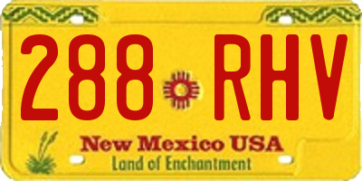 NM license plate 288RHV