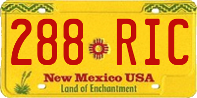 NM license plate 288RIC