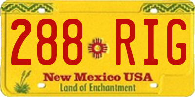 NM license plate 288RIG