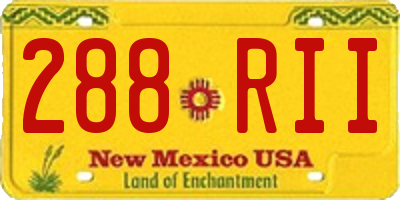 NM license plate 288RII