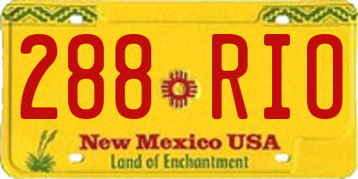 NM license plate 288RIO