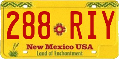 NM license plate 288RIY