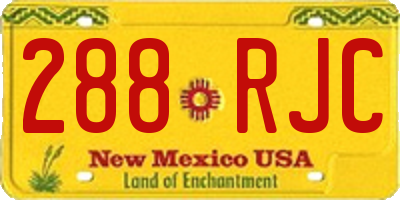 NM license plate 288RJC