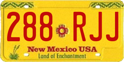 NM license plate 288RJJ