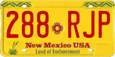 NM license plate 288RJP
