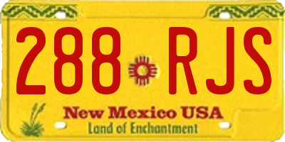 NM license plate 288RJS