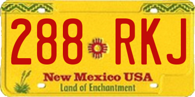 NM license plate 288RKJ
