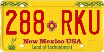NM license plate 288RKU