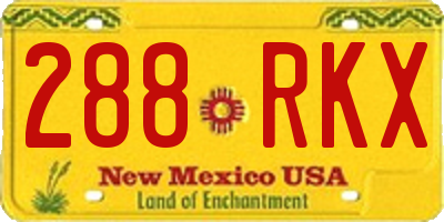 NM license plate 288RKX