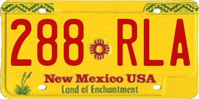 NM license plate 288RLA