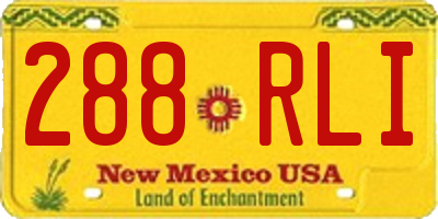 NM license plate 288RLI