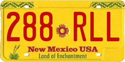 NM license plate 288RLL