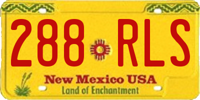 NM license plate 288RLS