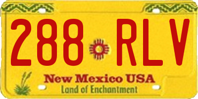 NM license plate 288RLV