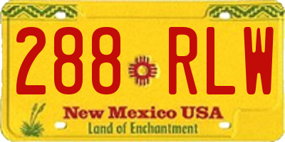 NM license plate 288RLW