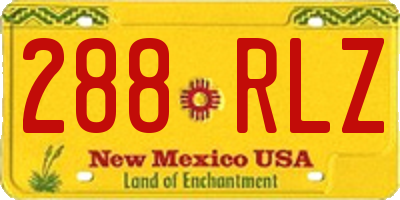 NM license plate 288RLZ