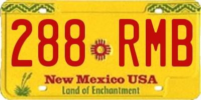 NM license plate 288RMB