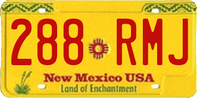 NM license plate 288RMJ